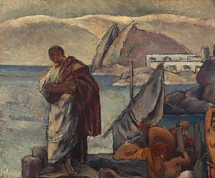 unknow artist Ovidiu in exil, ulei pe carton oil painting picture